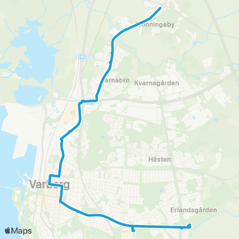 Hallandstrafiken Trönninge Vbg—Varberg Erlandsgården map