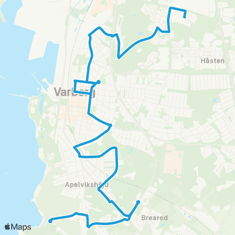 Hallandstrafiken Varberg Pingvinen—Varberg Kurorten Apelviken map