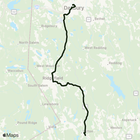 HARTransit Danbury-Ridgefield-Norwalk 7 Link map