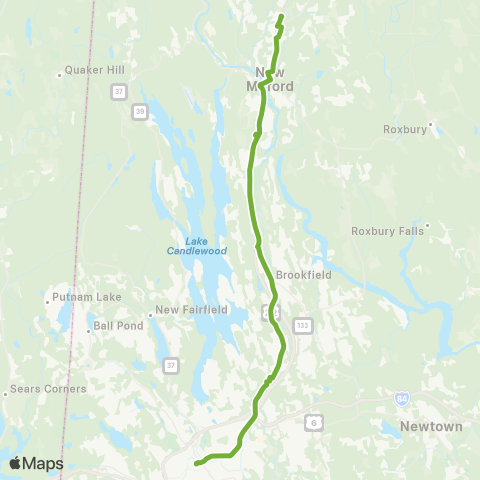 HARTransit New Milford - Rt. 7 map