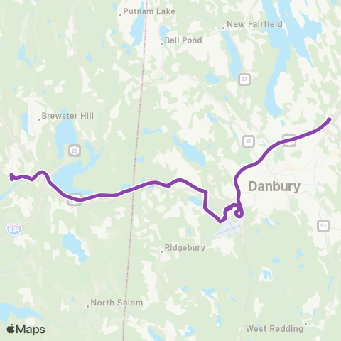 HARTransit Danbury Brewster map