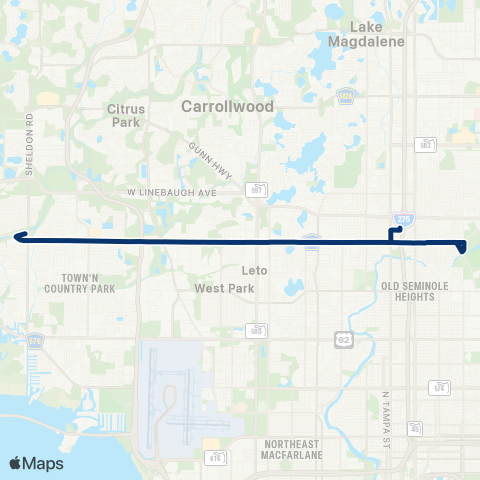 HART Waters Avenue map