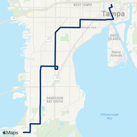 HART South Tampa map