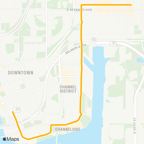 HART Tampa Historic Streetcar map