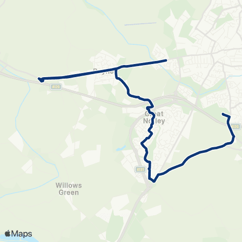 Konectbus Nayling Road - Notley High School map
