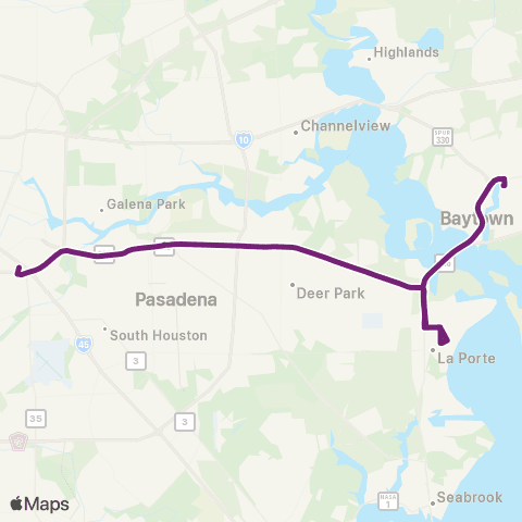 Harris County Transit Gulfgate Connection map