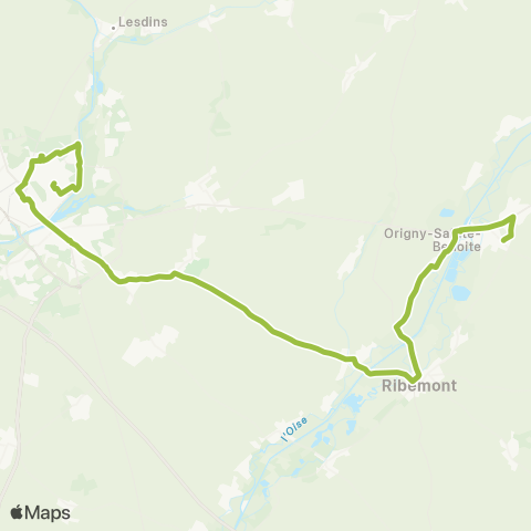 Hauts-de-France Car 02 St Quentin - Guise par Mezieres / Oise map