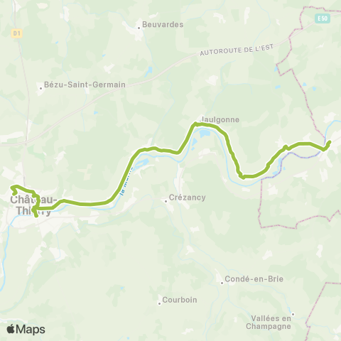 Hauts-de-France Car 02 Dormans - Jaulgonne - Château Thierry map