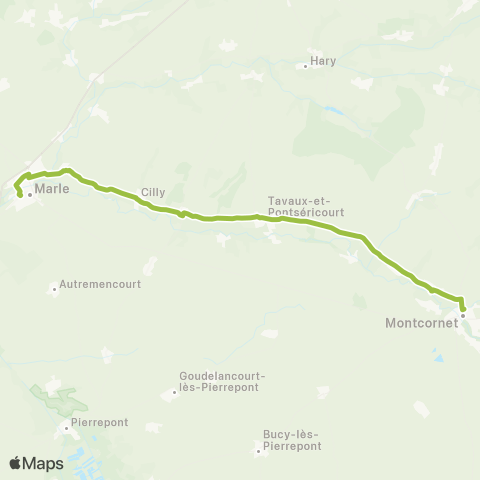 Hauts-de-France Car 02 Montcornet - Tavaux - Marle map