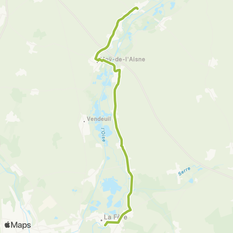 Hauts-de-France Car 02 St Quentin-la Fère par Mezieres / Oise map