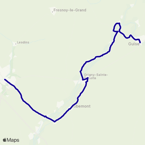 Hauts-de-France Car 02 St Quentin - Guise par Meziere S / Oise map