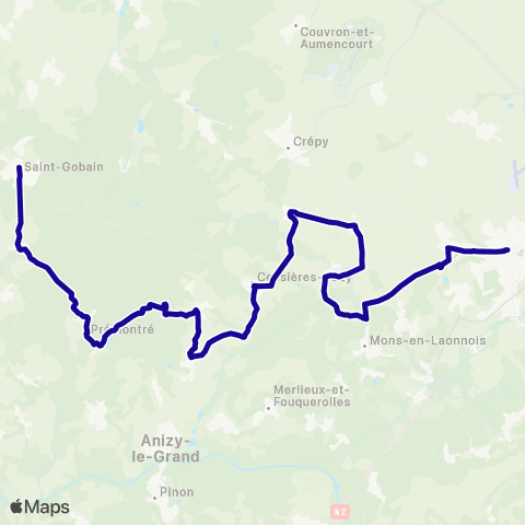 Hauts-de-France Car 02 Chauny - Laon map