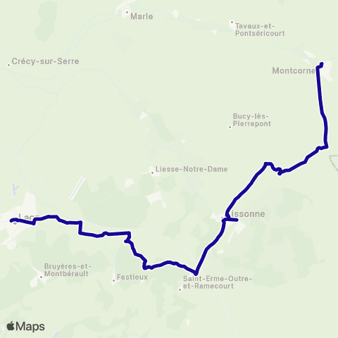Hauts-de-France Car 02 Montcornet - Saint-Erme - Laon map