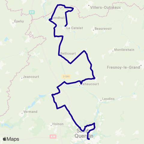 Hauts-de-France Car 02 - Scolaire Établissements de Saint Quentin map