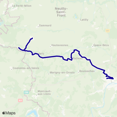 Hauts-de-France Car 02 - Scolaire Château Thierry map