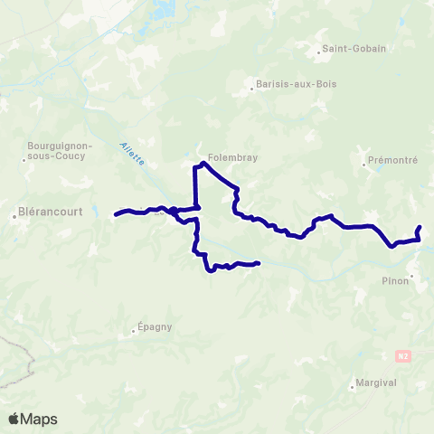 Hauts-de-France Car 02 - Scolaire Segpa Anizy le Château map