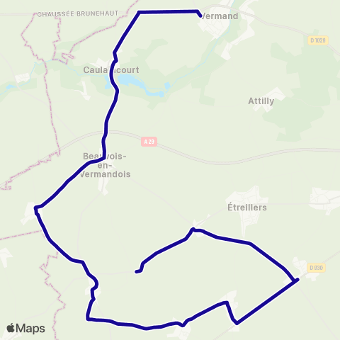 Hauts-de-France Car 02 - Scolaire Vermand Collège map