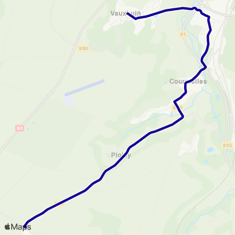 Hauts-de-France Car 02 - Scolaire Chaudun - Vauxbuin École map