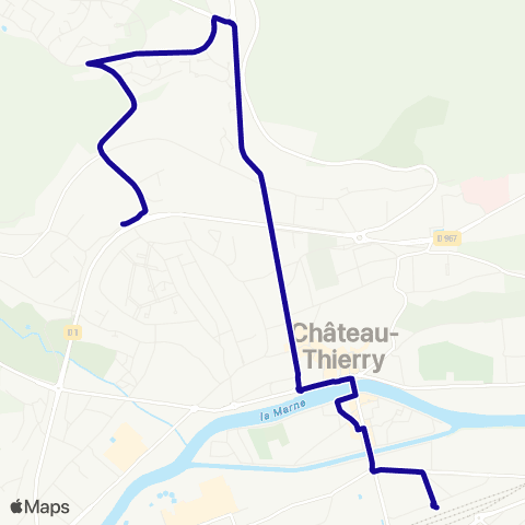 Hauts-de-France Car 02 - Scolaire Château Thierry Gare SNCF-Louvets map
