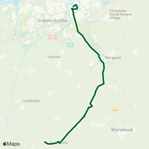 Hauts-de-France Car 59 - Nord Dunkerque / Bollezeele map