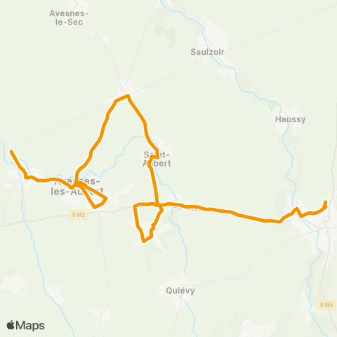 Hauts-de-France Car 59 - Nord Solesmes - Cambrai map