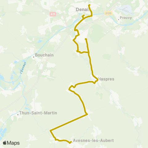 Hauts-de-France Car 59 - Nord Avesnes Lez Aubert - Denain map