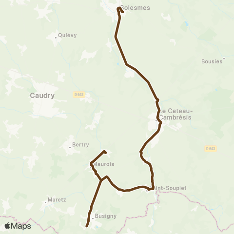 Hauts-de-France Car 59 - Nord Le Cateau Cambresis - Solesmes map