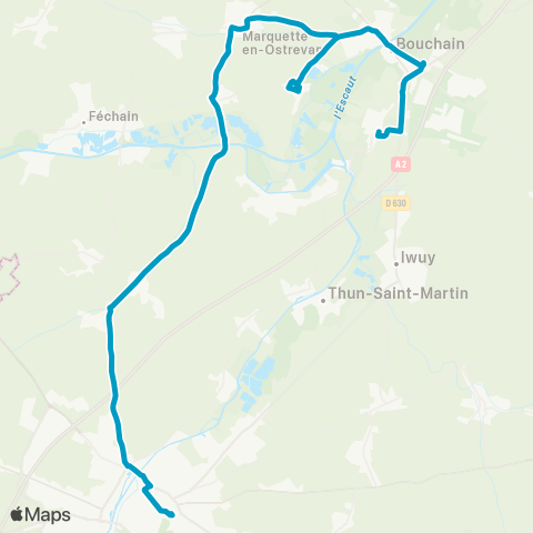 Hauts-de-France Car 59 - Nord Hordain - Cambrai map