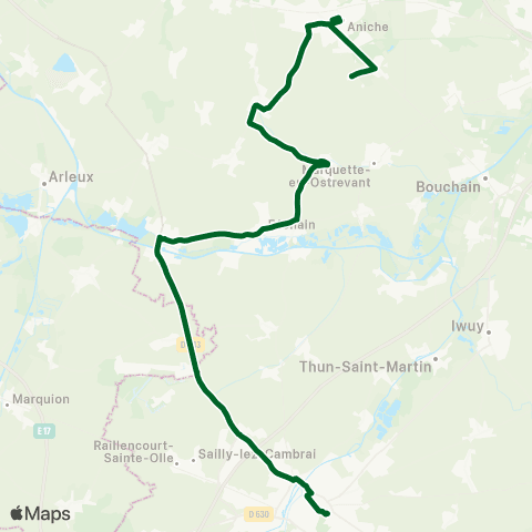 Hauts-de-France Car 59 - Nord Emerchicourt - Cambrai map