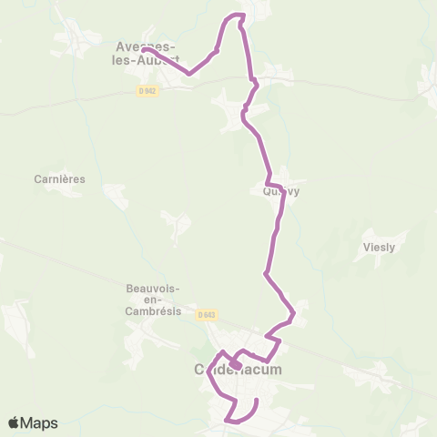 Hauts-de-France Car 59 - Nord Avesnes Lez Aubert - Caudry map