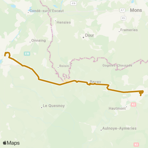 Hauts-de-France Car 59 - Nord Maubeuge - Valenciennes map