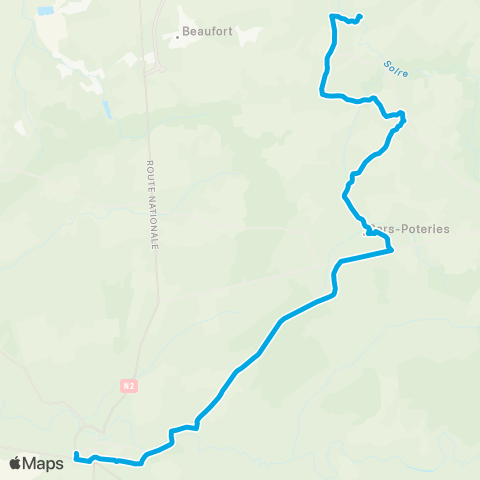 Hauts-de-France Car 59 - Nord Solre-le-Château - Avesnes-sur-Helpe map