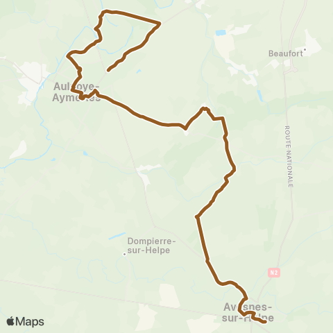 Hauts-de-France Car 59 - Nord Avesnes-sur-Helpe - Aulnoye-Aymeries map