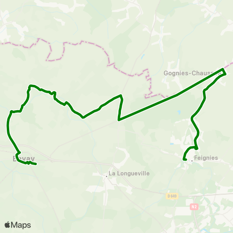 Hauts-de-France Car 59 - Nord Feignies - Bavay map