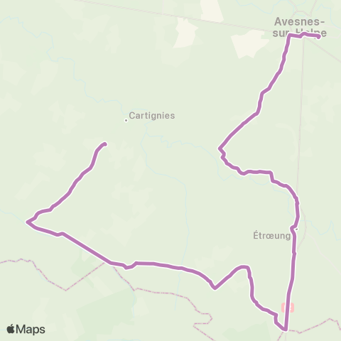 Hauts-de-France Car 59 - Nord Beaurepaire-s/-Sambre - Avesnes-s/-Helpe map