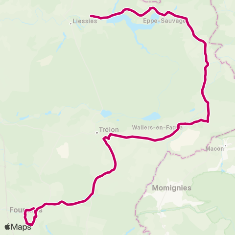 Hauts-de-France Car 59 - Nord Liessies - Fourmies map