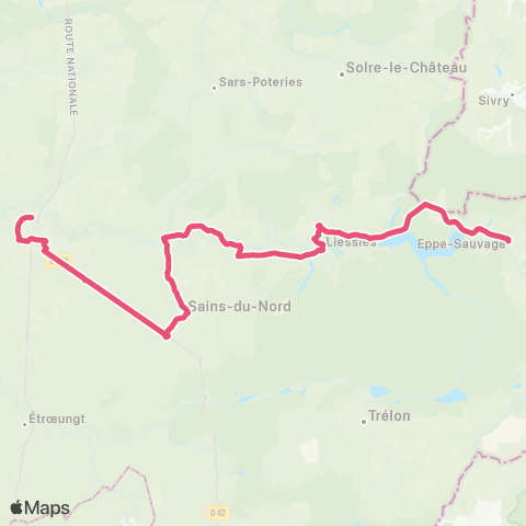 Hauts-de-France Car 59 - Nord Eppe-Sauvage - Avesnes-sur-Helpe map