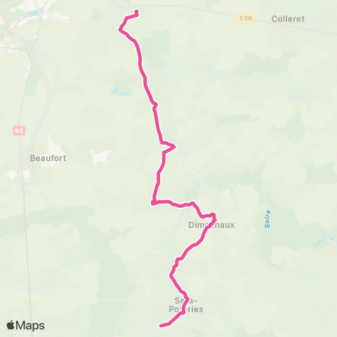 Hauts-de-France Car 59 - Nord Solre-le-Château - Maubeuge map