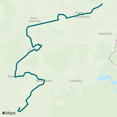 Hauts-de-France Car 59 - Nord Solre-le-Château - Fourmies map