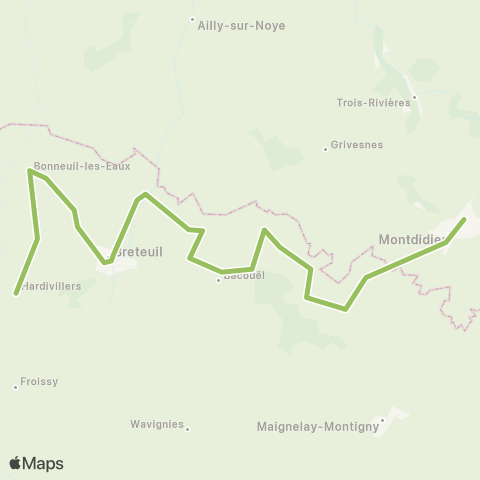 Hauts-de-France Car 60 Breteuil - Montdidier map