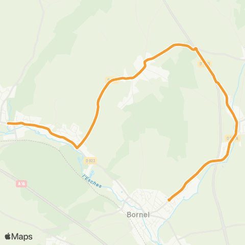 Hauts-de-France Car 60 - Lignes scolaires Collège de Bornel map