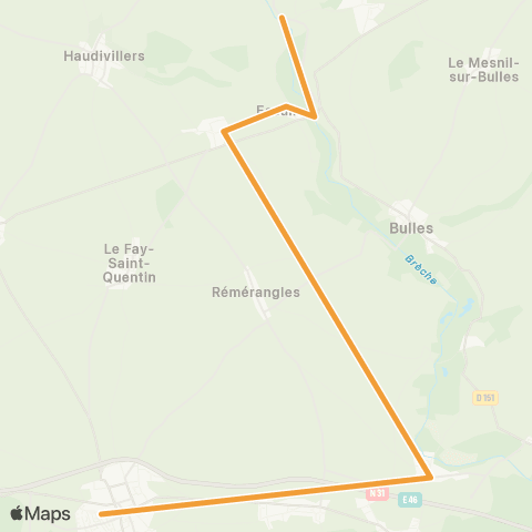 Hauts-de-France Car 60 - Lignes scolaires Collège de Bresles map