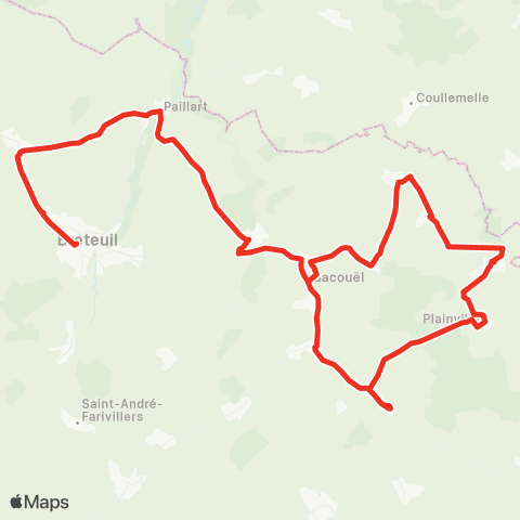 Hauts-de-France Car 60 - Lignes scolaires Collèges de Breteuil map