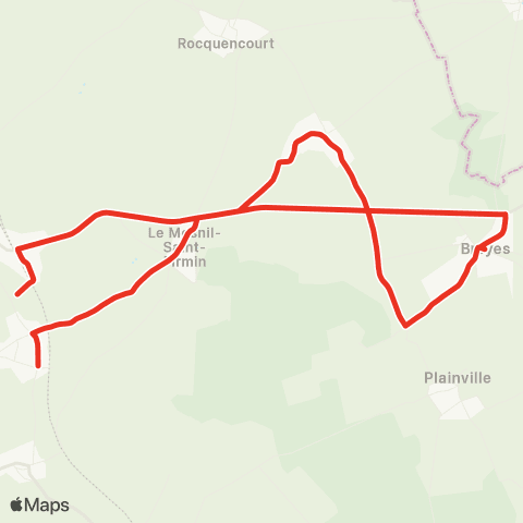 Hauts-de-France Car 60 - Lignes scolaires Bacouel-Serevillers-Tartigny-Plainville-Rocquencourt-Broyes-le Mesnil St Firmin map