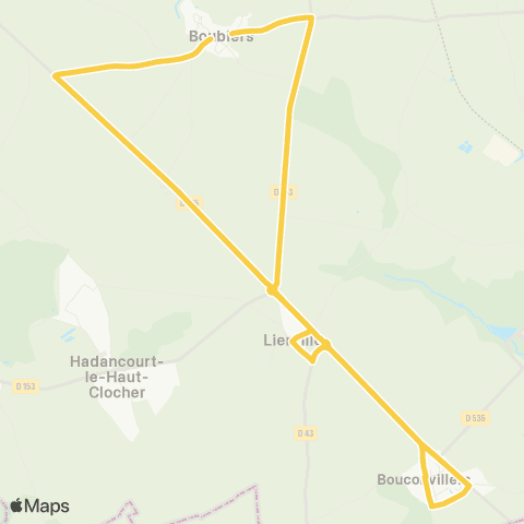 Hauts-de-France Car 60 - Lignes scolaires Boubiers-Bouconvillers-Lierville map