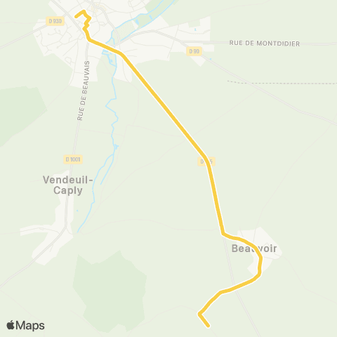 Hauts-de-France Car 60 - Lignes scolaires Breteuil-Beauvoir map