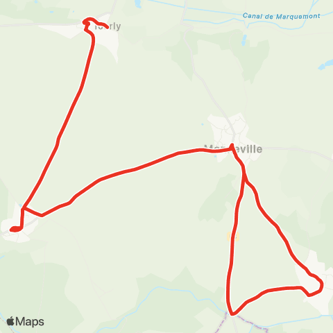 Hauts-de-France Car 60 - Lignes scolaires Chavencon-Lavilletertre-Monneville-Tourly - Circuit de la Pierre frite map