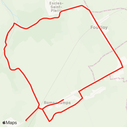 Hauts-de-France Car 60 - Lignes scolaires Fouilloy-Romescamps-Gourchelles-Escles St Pierre map