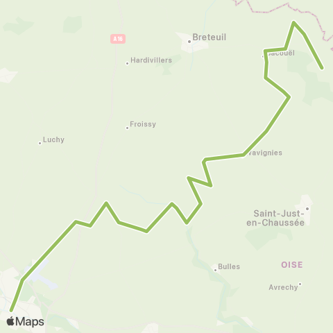 Hauts-de-France Car 60 Broyes-Ansauvillers-Beauvais map