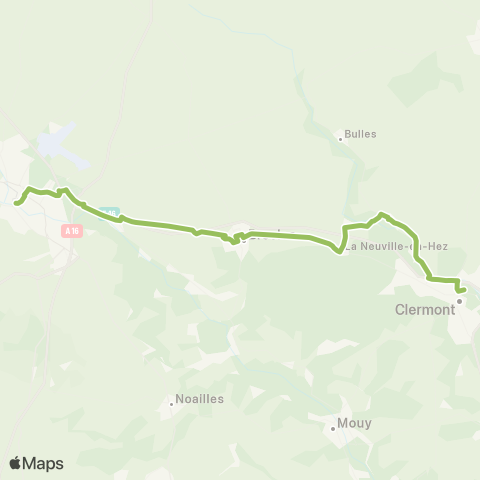 Hauts-de-France Car 60 Clermont - Beauvais map